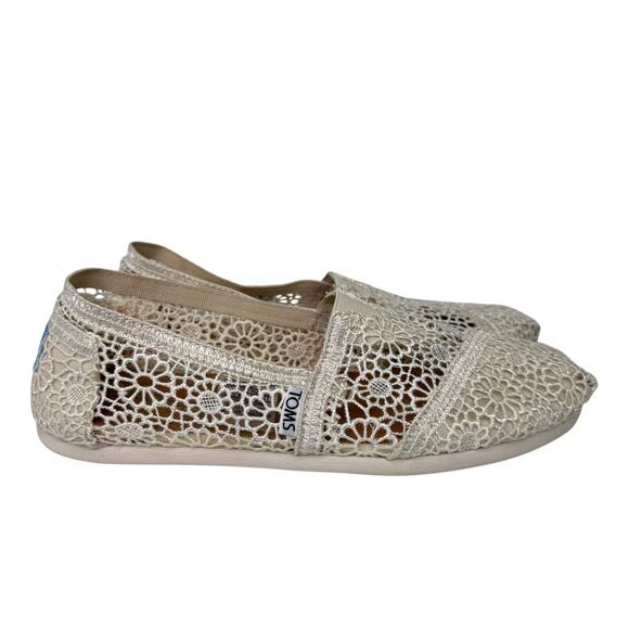 TOMS Alpargata Moroccan Natural Crochet Slip-On Shoes Women's Sz 7.5 - Picture 2 of 9